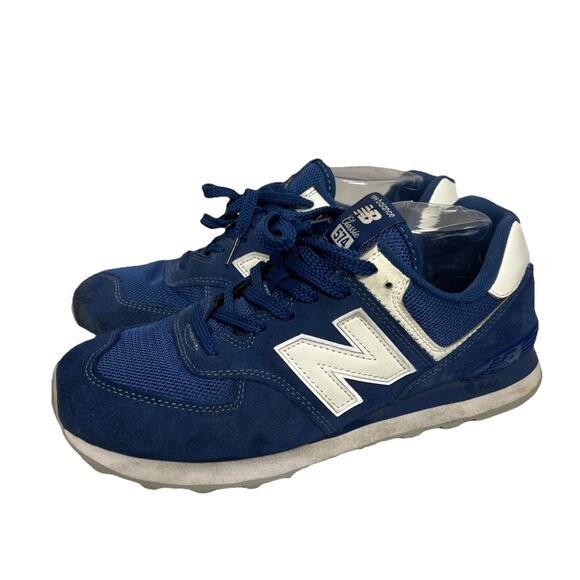 New Balance Classic 574 Blue Athletic Sneaker Shoes Men's Size 10 ML574E2T - Picture 1 of 14